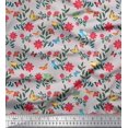 thumbnail image 1 of Soimoi Gray Poly Georgette Fabric Insect,Bird & Floral Artistic Print Fabric by The Yard 42 Inch Wide, 1 of 3