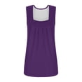 thumbnail image 4 of Birdeem Mode Femme Couleur Unie Col Carré Confortable T-Shirt Ample Sans Manches Blouse Décontractée, 4 of 6