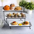 thumbnail image 3 of Gibson Elite Gracious Dining 3-Tier Plates Serving Set W/Metal Stand, White, Stoneware, 3 of 5