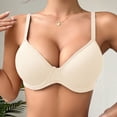 thumbnail image 4 of VEKDONE Women's Soft Breathable Solid Color Bra Push-up Bra Beige 85B, 4 of 8