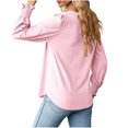 thumbnail image 4 of Pompotops Women's Fashion Deep Square - Neck Solid Button Long Sleeve Blouse Shirt Top Clearance, 4 of 4