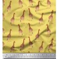 thumbnail image 1 of Soimoi Yellow polyester Crepe Fabric Dot & Giraffe Animal Decor Fabric Printed BTY 42 Inch Wide, 1 of 3
