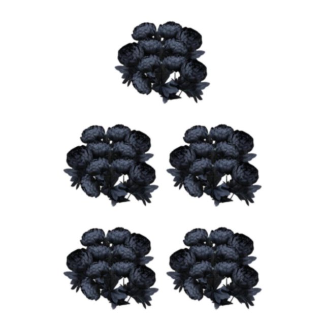 Wweixi 10pcs Plastic Artificial Flowers - Lifelike Beauty For Any Setting Artificial Silk Peonies Flowers black 5Set