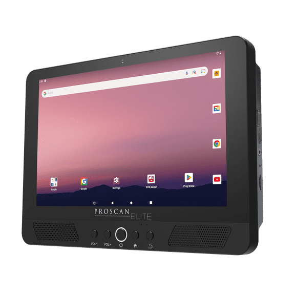 Tablette Android Proscan Elite 10,1" avec lecteur DVD intégré, processeur quadricœur, 32 Go de stockage, Wi-Fi, Bluetooth, écran tactile IPS, chargement USB-C, noir