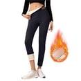 thumbnail image 3 of Leggings Ajustés pour Femmes, Taille Haute, Doublure en Velours, Cuir, Haute Élasticité, Vêtements d'Extérieur d'Hiver, 3 of 6
