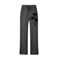 thumbnail image 4 of cllios Cotton Linen Pants for Men Palm Tree Tropical Print Beach Pants Regular Fit Elastic Waisted Drawstring Lounge Trousers with Pockets Lightweight Breathble Beachwear, 4 of 5