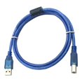 thumbnail image 2 of USB Cable 1.5m Stable Transmission Transparent Blue Copper USB 2.0 A to B Male Printer Data Cord for Office, 2 of 8