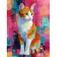 thumbnail image 1 of Qisvanset Impression sur Toile Chat Tigré Orange Mignon 12x16 Pouces Art Mural de Café, 1 of 8