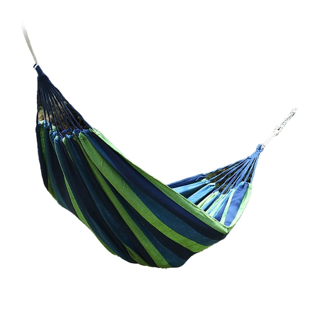 Hamac Simple Double, Hamac de Jardin en Polyester Coton Anti-Renversement Compact pour Patio Rouge, Bleu Vert