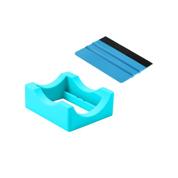 Ruiboury Silicone Cup Cradle with Slot & Edge Squeegee Felt for Mug Crafts Making Can Blue Blue 10.41x8.78x3.98cm