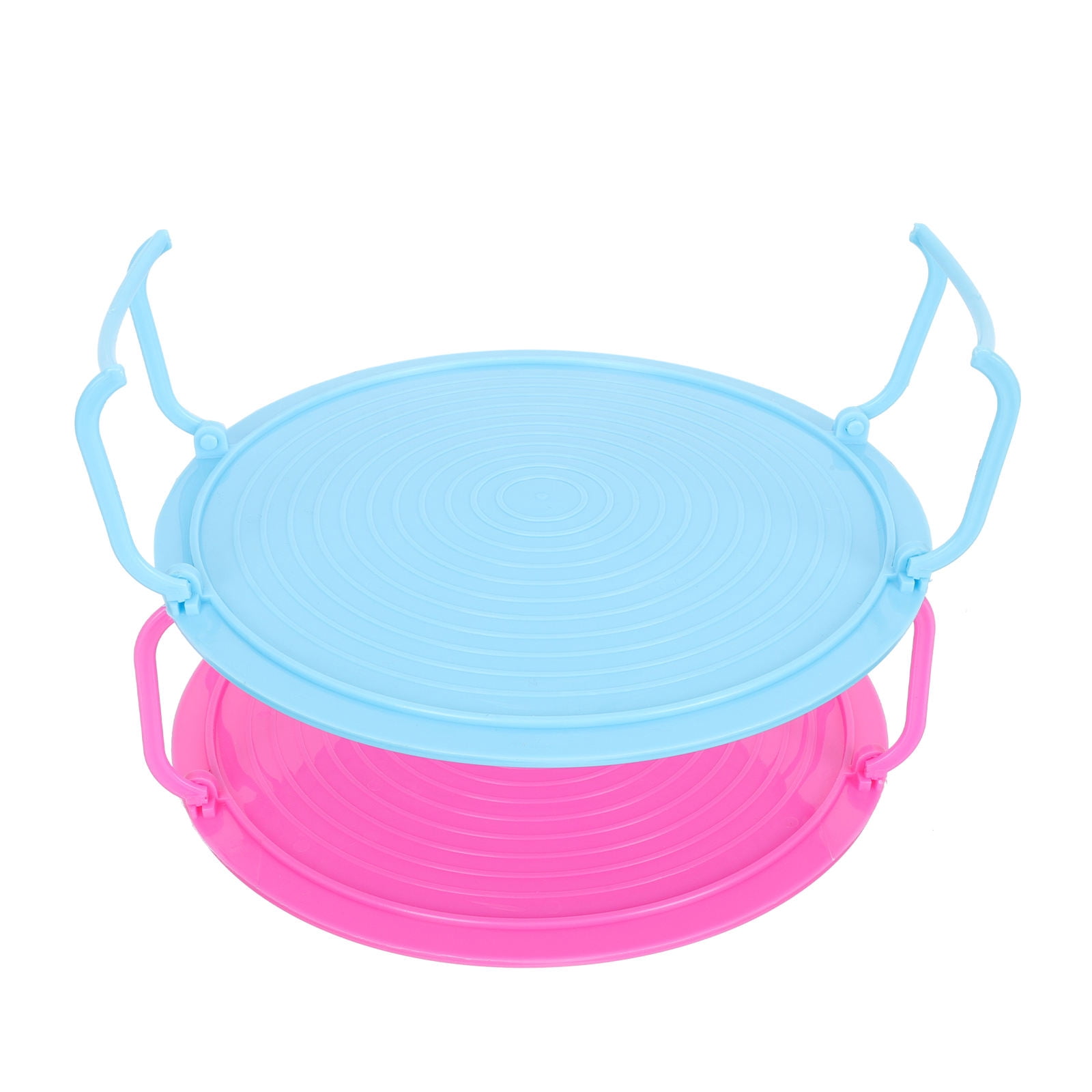 Minkissy 2Pcs Blue Microwave Oven Layer Rack Microwave Cooking Tray for Food Heating