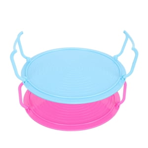 Minkissy 2Pcs Blue Microwave Oven Layer Rack Microwave Cooking Tray for Food Heating