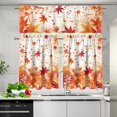 thumbnail image 2 of Maple Leave Window Valances Curtain Set for Kitchen Bedroom Living Room 3 Piece Blackout Window Treatments Short Curtains Set, 2 of 5