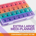 thumbnail image 3 of Extra Large Monthly Pill Organizer - 7-Day Color Once-A-Day Pill Dispenser w/ 4 Weekly Pill Containers for 28 Days - BPA-Free Dust-Proof Case XL Medicine Organizer Box for Pills, Tablets, Supplements, 3 of 8