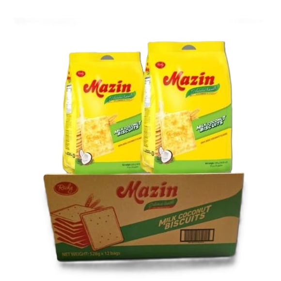 Mazin Coconut Milk Biscuits, School Snacks (288 Mini Packs)