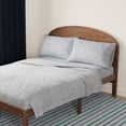 thumbnail image 3 of Mainstays Kids 220TC Cotton Chambray Gray Queen, 4 Piece Sheet Set, 3 of 8