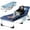 Rayé Bleu W / Gris Matelas & Oreiller, variante sur Slsy Lit de Camp Pliant Portable avec Matelas à 2 Côtés et Oreiller, Chaise Longue Pliante Réglable à 5 Positions, Lit de Camp Pliant