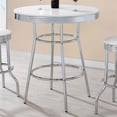 thumbnail image 3 of Coaster 30" Round Metal Pub Table with Lacquer Tabletop in White, 3 of 6