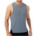 thumbnail image 2 of Styesk Tank Tops Men Fashionable Men's Solid Color Round Neck Short Sports And Fitness Top, 2 of 6