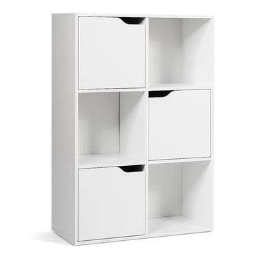 Costway Armoire Bibliothèque à 6 Cubes Bibliothèque en Bois Étagères de Rangement Séparateur de Pièce Organisation