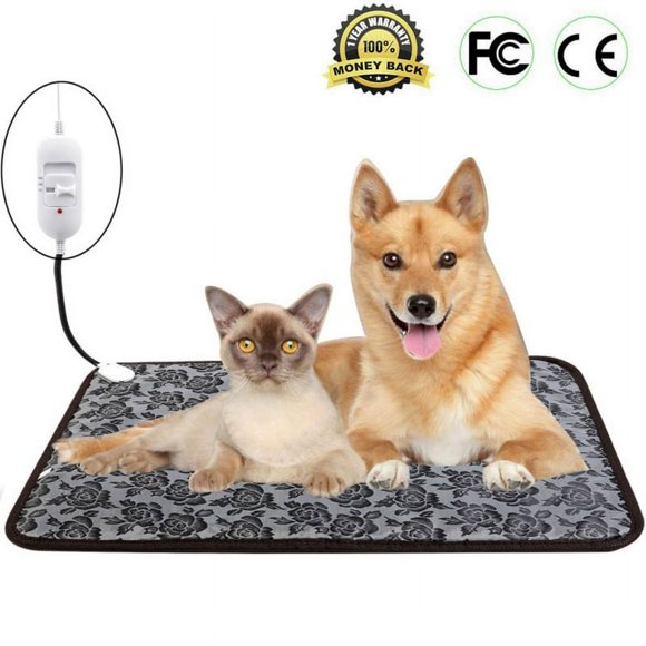 Tapis de Chauffage Électrique Imperméable pour Animaux de Compagnie Tapis de Chat Tapis Chauffant avec Cordon en Acier Résistant à la Mastication