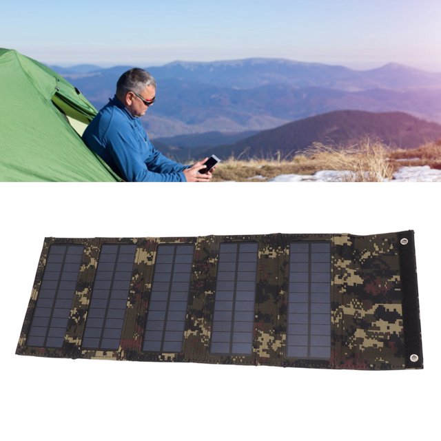 50W Portable Solar Panel, Monocrystalline Silicon 5 Folding Foldable Solar Panels Bag With USB Charging Port, Solar Panel Case For Camping, Hiking, Backpacking, Outdoor Emergency