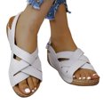 thumbnail image 4 of Mefallenssiah Women'S New Summer Plus-Size Solid Color Wedge Fish Mouth Platform Sandals, 4 of 9