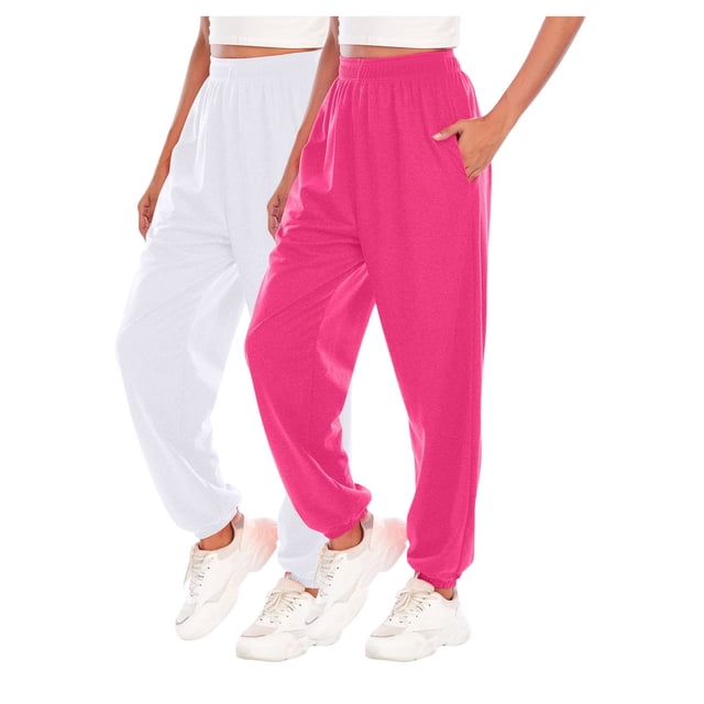 Birdeem Womens Sweat Pants W/Pockets2Pc Womens Exercise Casual Fashion Solid Color Binding Leg Sweat Pants