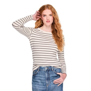 T-shirt côtelé à manches longues George pour femmes