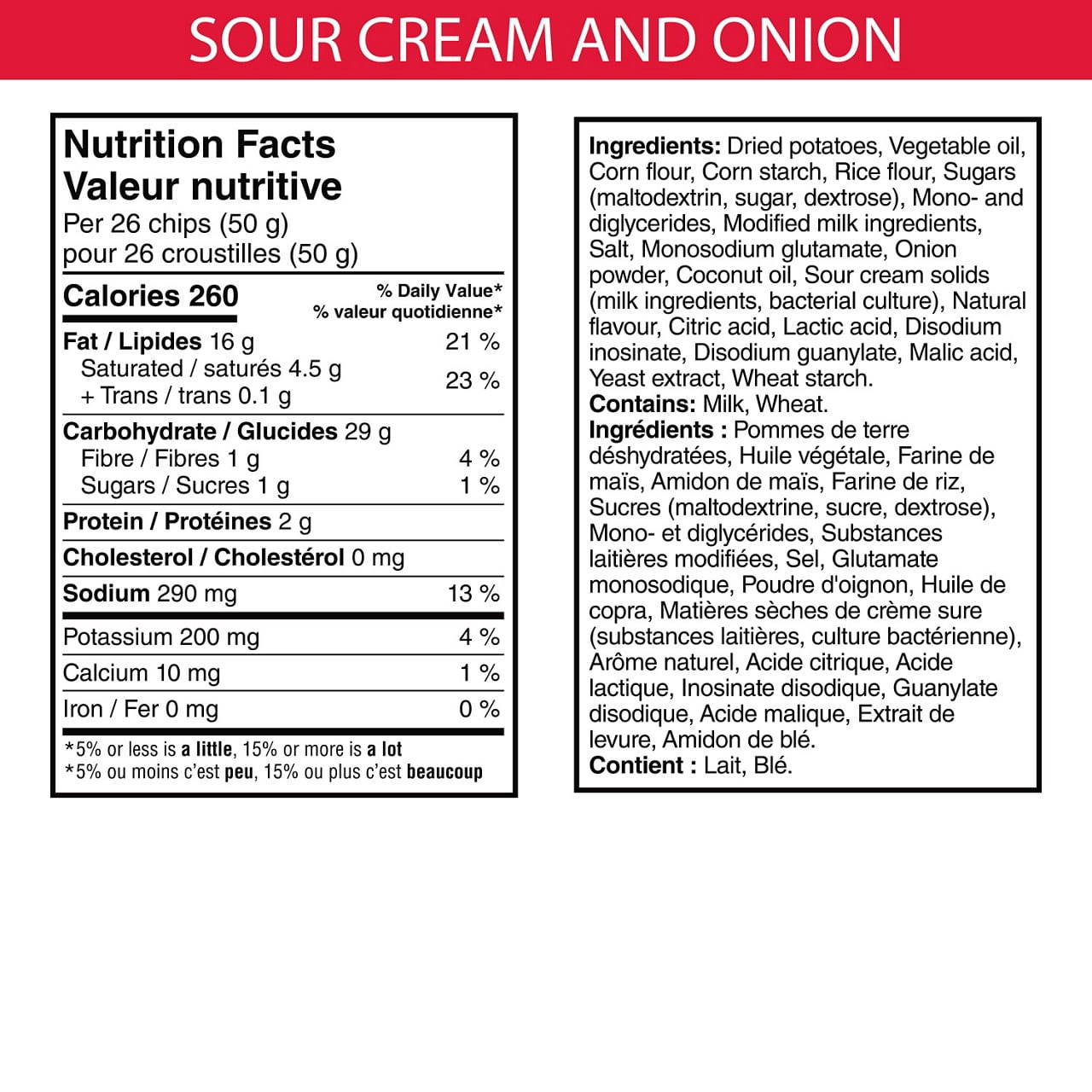 Croustilles Pringles Saveur de Crème Sure et Oignon 156 g