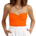 thumbnail image 2 of Timegard Tube Top for Women Ruched Knot Sleeveless Slim Fitting Comfy Knit Tee Top Solid Color Casual, 2 of 6