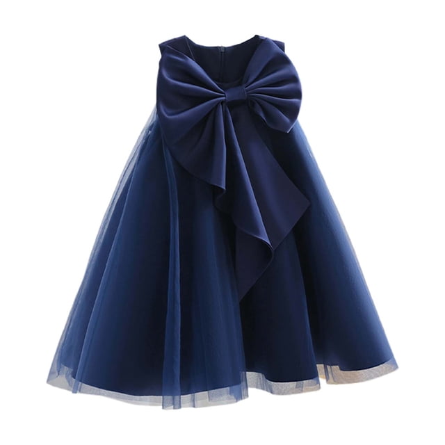 Robes Fille Robe Formelle Fille Robe Bleu Foncé Fille Robe Arc-en-Ciel Fille Robe pour Filles Mode Fille