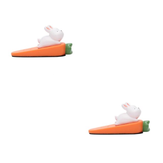 Thinsony Playful Animal Shaped Door Stopper Non for Slip Safety Cartoon for Office Door Seam Rabbit 2Set