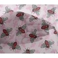 thumbnail image 5 of oneOone Viscose Chiffon Light Pink Fabric Floral & Bee Craft Projects Decor Fabric Printed By The Yard 42 Inch Wide, 5 of 5