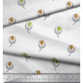 thumbnail image 3 of Soimoi Satin Silk Fabric Leaves & Floral Block Printed Craft Fabric by The Yard 42 Inch Wide, 3 of 3