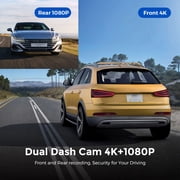 VONKY Dash Cam Front Rear Dash Camera 4K/1080P Recorder Dash Cam 4K Dash Cam 24H Parking Monit-or G-sensor 64G Card