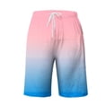 thumbnail image 4 of Plebaso Womens Casual Shorts Knee Length Drawstring Shorts Gradient Color Summer Wide Leg Shorts S-5XL, 4 of 6