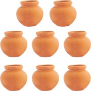 MesaSe 8 Pcs Small Mini Clay Pots  0.6 Inch Terracotta Pot Small Flower Pot for Crafts Doll House Flower Pots for DIY Garden Plants and Office Desktop Windowsill Decoration