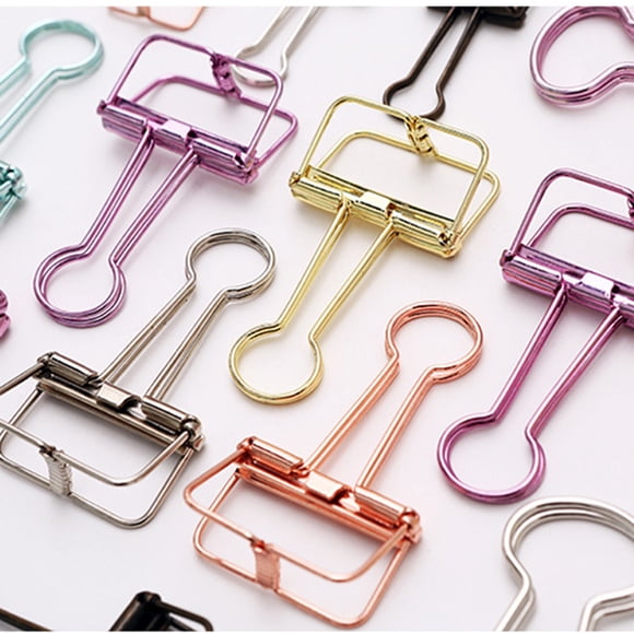 Becaristey Multi-Tailles Coloré Ajouré Classeur Notes Pinces Lettre Trombone Bureau Argent P 1Ensemble