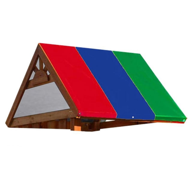 DYNWAVECA Swingset Bâche de Remplacement pour Balançoire Pluie Extérieur Auvent d'Ombrage pour Terrain de Jeu en Rayures Rouges, Bleues et Vertes. Fabriqué en Tissu Oxford 210D durable, Il Est Imperméable, Résistant aux UV et Convient à une Utilisation Toute l'Année. Comprend six Vis pour une installation Facile. Idéal pour Ombrer les Terrains de Jeux Extérieurs, patios Ou Entrées, Offrant une protection contre la Lumière du Soleil, la Pluie et la Neige. Mesure 1320x2260mm (51.97x88.98 Pouces).