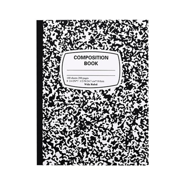 ZTTD 1 Pack Composition Notebook Wide Ruled Bulk, 200 Pages (100 Sheets), 9-3/4 x 7-1/2", Hard Cover Wide Ruled Notebook Bulk, Marble Composition Notebooks, Bulk S-chool Notebooks