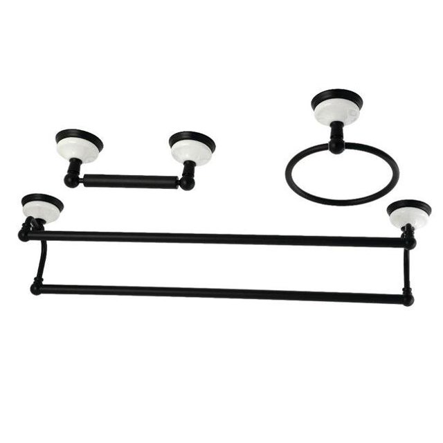 Victorian Bathroom Accessory Set, Matte Black - 3 Piece