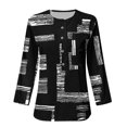 thumbnail image 4 of TIMIFIS Blouses pour Femmes Blouses d'Été pour Femmes à Manches Trois Quarts Col Ras du Cou Décontractées Imprimées Automne, 4 of 4