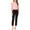 thumbnail image 2 of INSPIRE CHIC Women's Solid Blouse V Neck Ruffle Cap Sleeve Lightweight Work Blouse XL Light Pink, 2 of 7