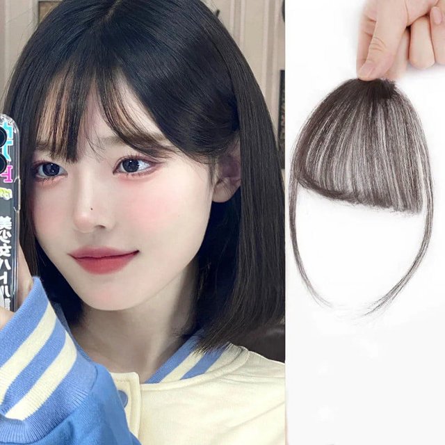 EGNMCR Wigs Human Hair Bangs Wig Piece Wig Bangs Fluffys Invisible Natural Straight Bangs Wig bangs bangs