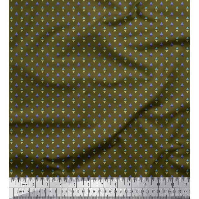 Soimoi Viscose Chiffon Fabric Triangle Shirting Print Fabric by The Yard 42 Inch Wide