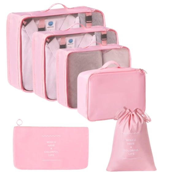 Travel Bag Organizer Set 6-Piece Packing Cubes with Storage Bags for Luggage, Clothes, Suitcase, Lightweight Travel Organizer Bags