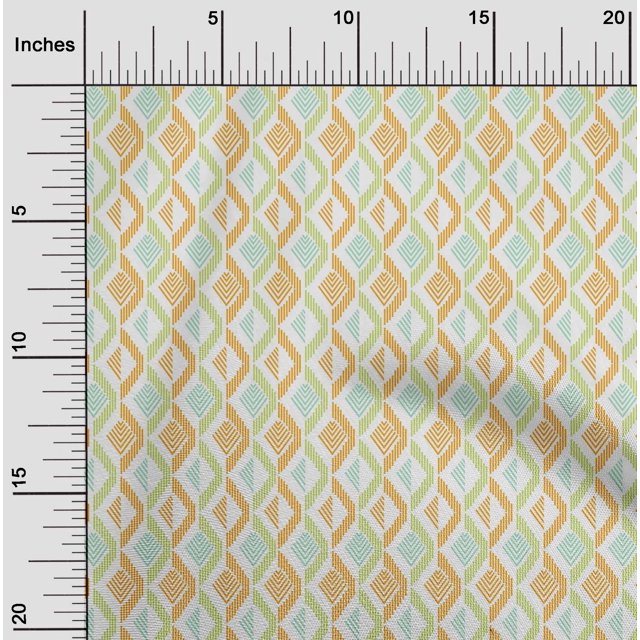 oneOone Organic Cotton Voile Fabric Diamond Geometric Print Sewing Fabric BTY 42 Inch Wide
