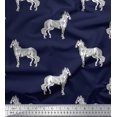 thumbnail image 1 of Soimoi Polyester Crepe Fabric Horse Block Print Fabric by The Yard 42 Inch Wide, 1 of 3