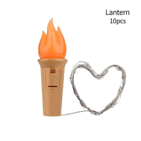 10pcs Wine Bottle Light String Lights LED Flame Cork Christmas Fairy Light for Home Outdoor Halloween Party Wedding Decoration